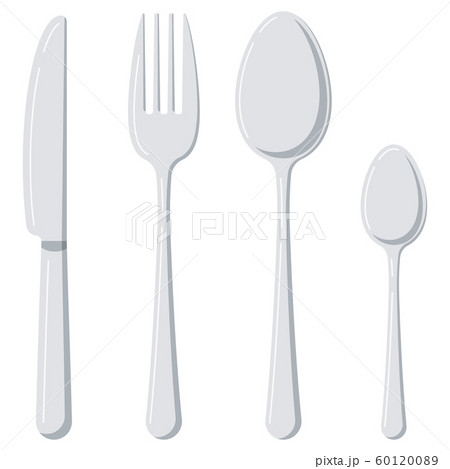 Cutlery flat design icon set isolated on white...のイラスト素材 [60120089] - PIXTA
