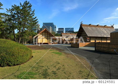 皇居東御苑 大嘗祭 大嘗宮一般公開 左側面後方 皇居東御苑 大嘗祭 大嘗宮一般公開 左側面後方 60124501