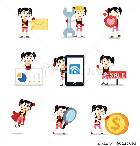 Set of woman boxer champion in ring Set of woman boxer champion in ring 60125693