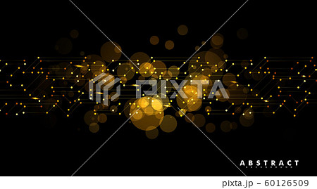 Geometric patterns with connected lines and points. Abstract golden circle Bokeh background. vector design illustration. 60126509