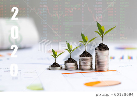 2020 New year on growing up money coin stack 2020 New year on growing up money coin stack 60128694