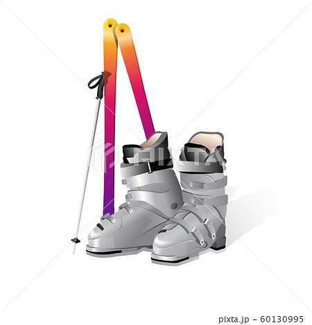 Mountain ski boot Vector isolated on white Mountain ski boot Vector isolated on white 60130995