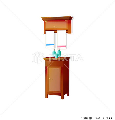 Vector bathroom cosmetic table with towel and Vector bathroom cosmetic table with towel and 60131433