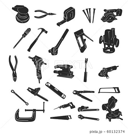 Construction Tool Silhouette Vector 60132374