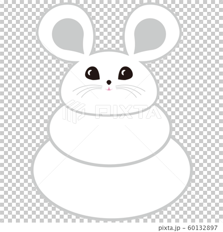 年賀状　2020年　ねずみ年　鏡餅 60132897