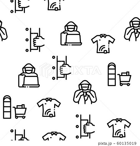 Shoplifting Seamless Pattern Vector 60135019