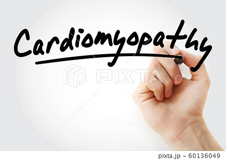 Hand writing Cardiomyopathy with marker Hand writing Cardiomyopathy with marker 60136049