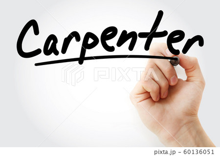 Hand writing Carpenter with marker 60136051