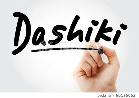 Hand writing Dashiki with marker 60136062