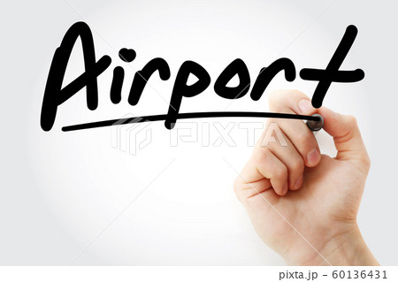Hand writing Airport with marker 60136431