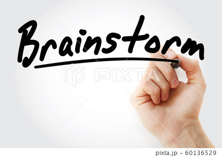 Hand writing Brainstorm with marker 60136529