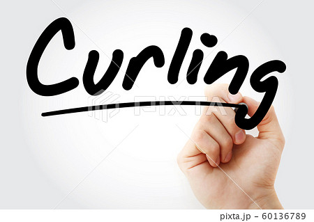 Hand writing Curling with marker 60136789