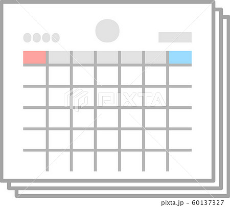 ひと月分のシンプルなカレンダーのイラスト素材