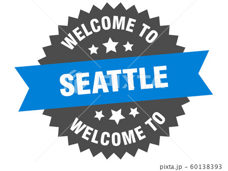 Seattle sign. welcome to Seattle blue sticker Seattle sign. welcome to Seattle blue sticker 60138393