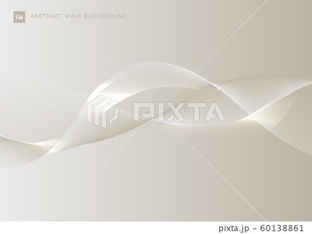 Abstract white gold smooth waves lines with glow 60138861