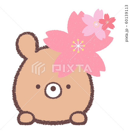 クマ4月桜三つのイラスト素材 [60139113] - PIXTA