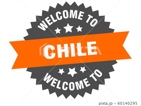 Chile sign. welcome to Chile orange sticker 60140295