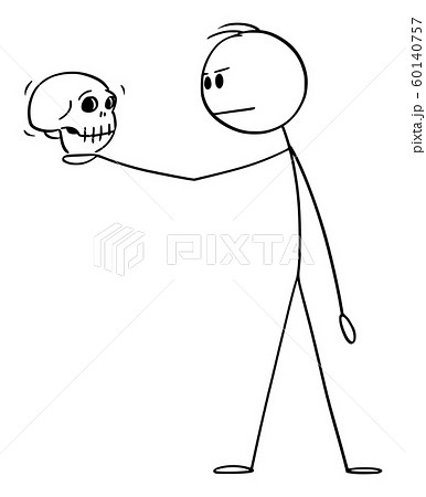 Hand drawn stickman skeleton with silly smile Vector Image