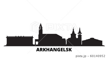 Russia, Arkhangelsk city skyline isolated vector illustration. Russia, Arkhangelsk travel black cityscape Russia, Arkhangelsk city skyline isolated vector illustration. Russia, Arkhangelsk travel black cityscape 60140952