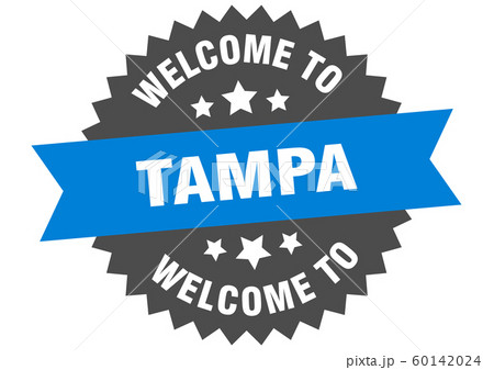 Tampa sign. welcome to Tampa blue sticker 60142024