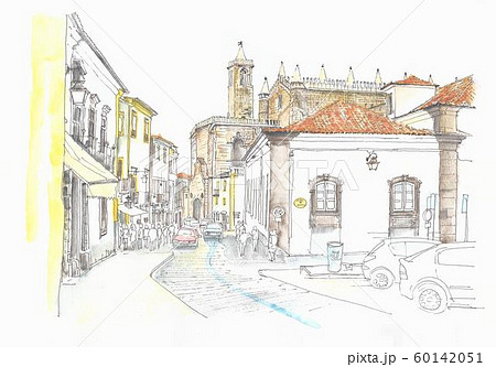 世界遺産の街並み・ポルトガル・エボラの路地 60142051