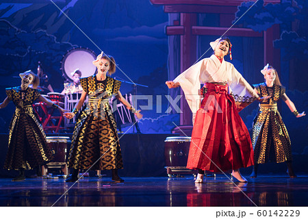 Traditional Japanese performance. Group of Traditional Japanese performance. Group of 60142229