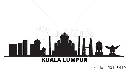 Malaysia, Kuala Lumpur city skyline isolated vector illustration. Malaysia, Kuala Lumpur travel black cityscape Malaysia, Kuala Lumpur city skyline isolated vector illustration. Malaysia, Kuala Lumpur travel black cityscape 60143419