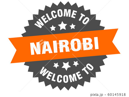 Nairobi sign. welcome to Nairobi orange sticker 60145918