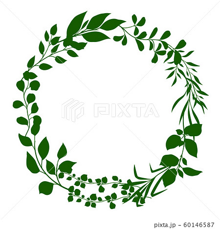 Frame of sprigs with green leaves. Frame of sprigs with green leaves. 60146587