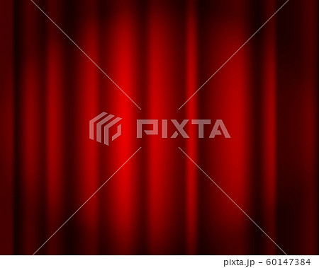 Curtain red vector isolated. Drapery. Theater scene, opera, concert or cinema. Curtain stage. Red 60147384