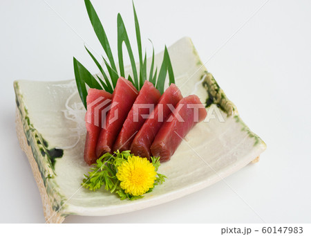 Sashimi sliced Maguro or Tuna on plate Sashimi sliced Maguro or Tuna on plate 60147983