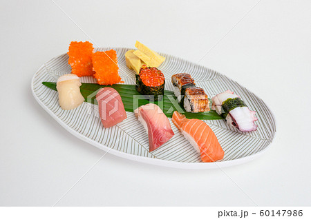 Japanese nigiri sushi set of traditional food on Japanese nigiri sushi set of traditional food on 60147986