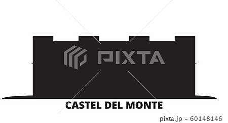 Italy, Apulia, Castel Del Monte city skyline isolated vector illustration. Italy, Apulia, Castel Del Monte travel black cityscape Italy, Apulia, Castel Del Monte city skyline isolated vector illustration. Italy, Apulia, Castel Del Monte travel black cityscape 60148146
