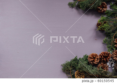 Christmas card gifts decor for the new year on a purple background Christmas card gifts decor for the new year on a purple background 60150545