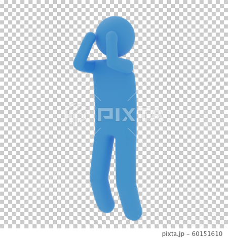 叫ぶピクトグラム3dcgの画像のイラスト素材