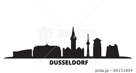 Germany, Dusseldorf city skyline isolated vector illustration. Germany, Dusseldorf travel black cityscape Germany, Dusseldorf city skyline isolated vector illustration. Germany, Dusseldorf travel black cityscape 60151804