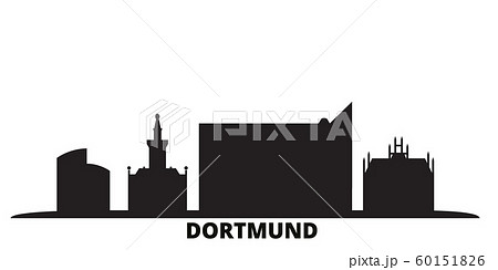 Germany, Dortmund city skyline isolated vector illustration. Germany, Dortmund travel black cityscape 60151826