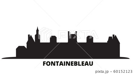 France, Fontainebleau city skyline isolated vector illustration. France, Fontainebleau travel black cityscape 60152123
