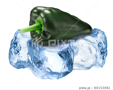 Frozen poblano pepper isolated Frozen poblano pepper isolated 60153092