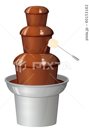 チョコレートファウンテンのイラスト_バナナ 60153162