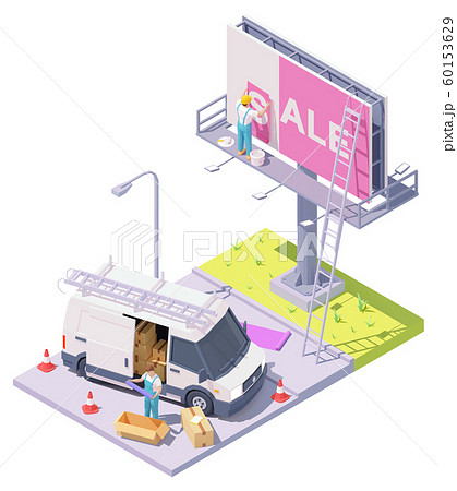 Vector isometric billboard fixing 60153629