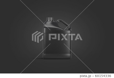 Blank black plastic jug mock up on darkness background 60154336