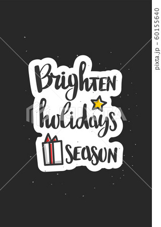 Christmas wishes lettering in doodle style jolly vector 60155640