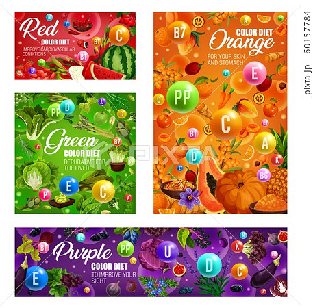 Healthy food, color diet fruits and vegetables 60157784