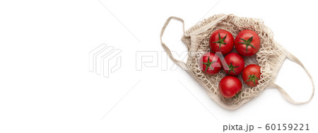 Reusable zero waste bag with organic tomatoes Reusable zero waste bag with organic tomatoes 60159221