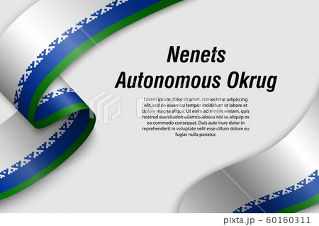 Waving ribbon or banner with flag Region of Russia 60160311