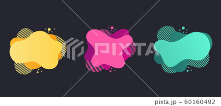 Set abstract triangle banner with bright effect isolated on dark blue background. Neon badge. Abstract geometric shape. Dynamic composition.Vector illustration 60160492