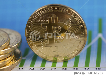 Golden Bitcoin Coin, virtual money, financial 60161297