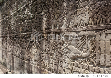 Sculpture at Angkor Wat in Cambodia Sculpture at Angkor Wat in Cambodia 60161750