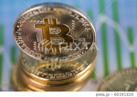 Golden Bitcoin Coin, virtual money, financial 60161820